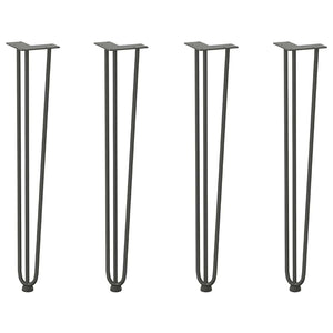 vidaXL Hairpin Table Legs 4 pcs Anthracite 72 cm Solid Steel