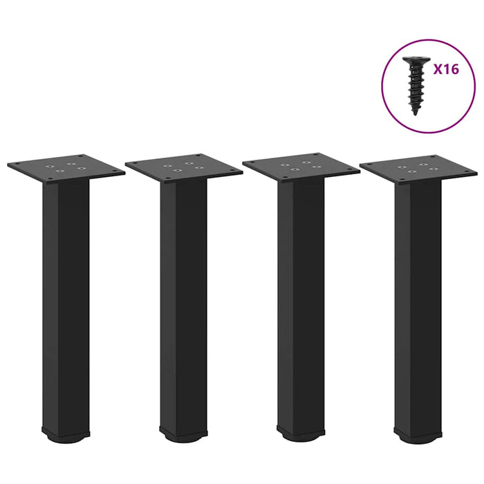 vidaXL Coffee Table Legs 4 pcs Black 30-32 cm Steel