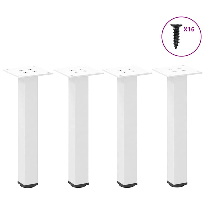 vidaXL Coffee Table Legs 4 pcs White 30-32 cm Steel