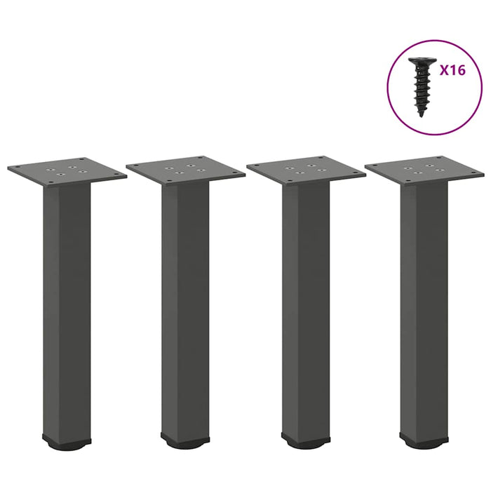 vidaXL Coffee Table Legs 4 pcs Anthracite 30-32 cm Steel