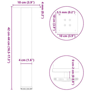 vidaXL Coffee Table Legs 4 pcs White 42-44 cm Steel