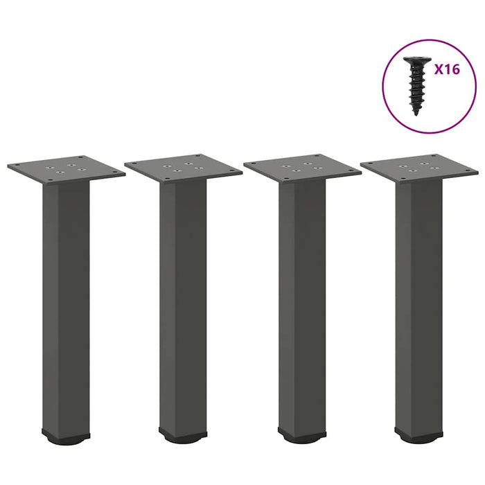 vidaXL Coffee Table Legs 4 pcs Anthracite 42-44 cm Steel