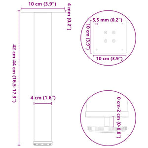 vidaXL Coffee Table Legs 4 pcs Anthracite 42-44 cm Steel