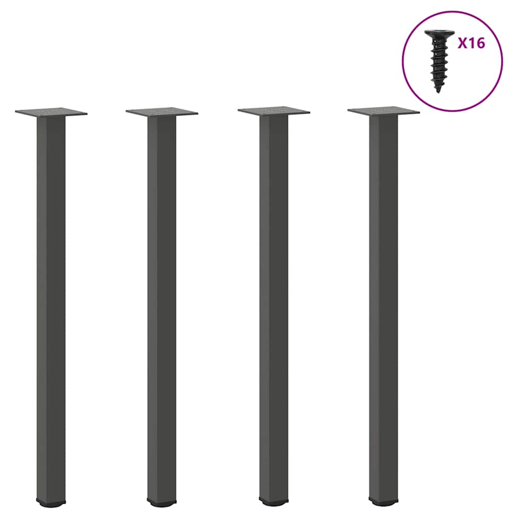 vidaXL Coffee Table Legs 4 pcs Anthracite 72-74 cm Steel