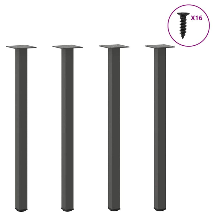 vidaXL Coffee Table Legs 4 pcs Anthracite 72-74 cm Steel