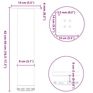 vidaXL Coffee Table Legs 4 pcs Black 42-44 cm Steel