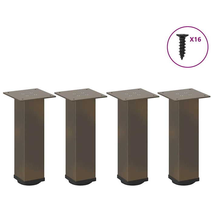 vidaXL Coffee Table Legs 4 pcs Natural Steel 42-44 cm Steel