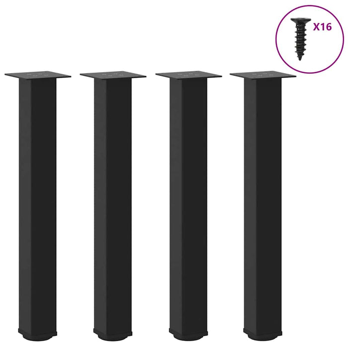 vidaXL Coffee Table Legs 4 pcs Black 72-74 cm Steel