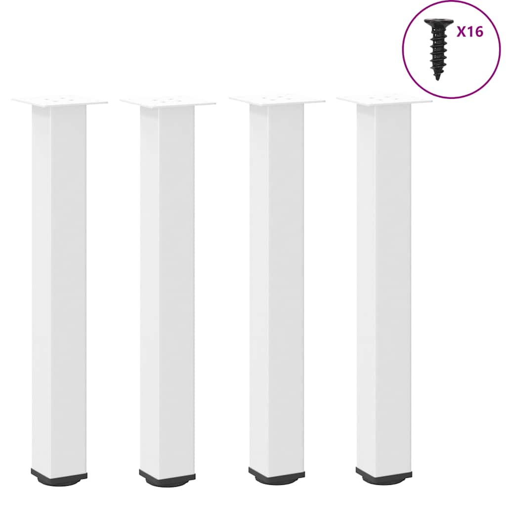 vidaXL Coffee Table Legs 4 pcs White 72-74 cm Steel