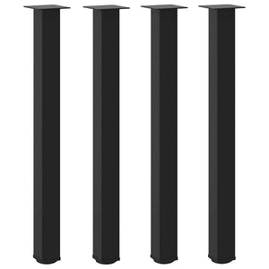 vidaXL Coffee Table Legs 4 pcs Black 90-92 cm Steel