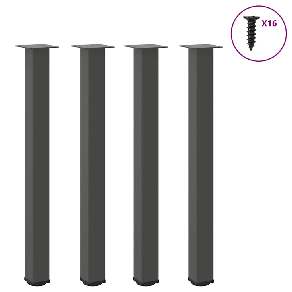 vidaXL Coffee Table Legs 4 pcs Anthracite 90-92 cm Steel