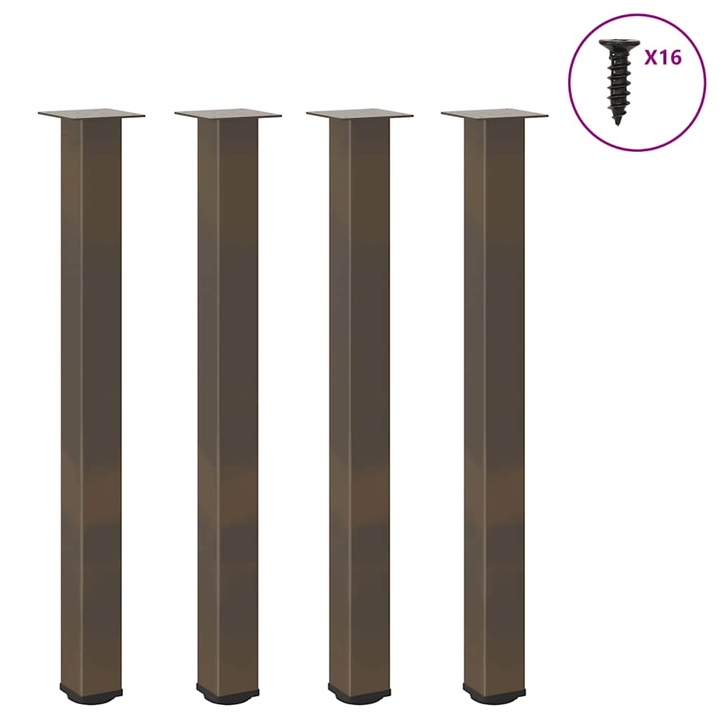 vidaXL Coffee Table Legs 4 pcs Natural Steel 90-92 cm Steel