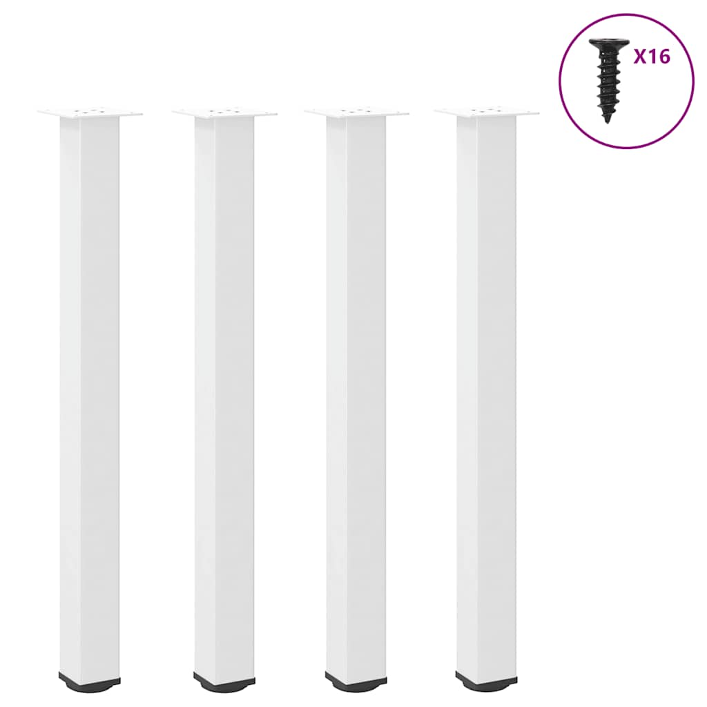 vidaXL Coffee Table Legs 4 pcs White 100-102 cm Steel