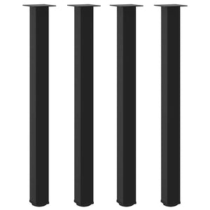 vidaXL Coffee Table Legs 4 pcs Black 110-112 cm Steel