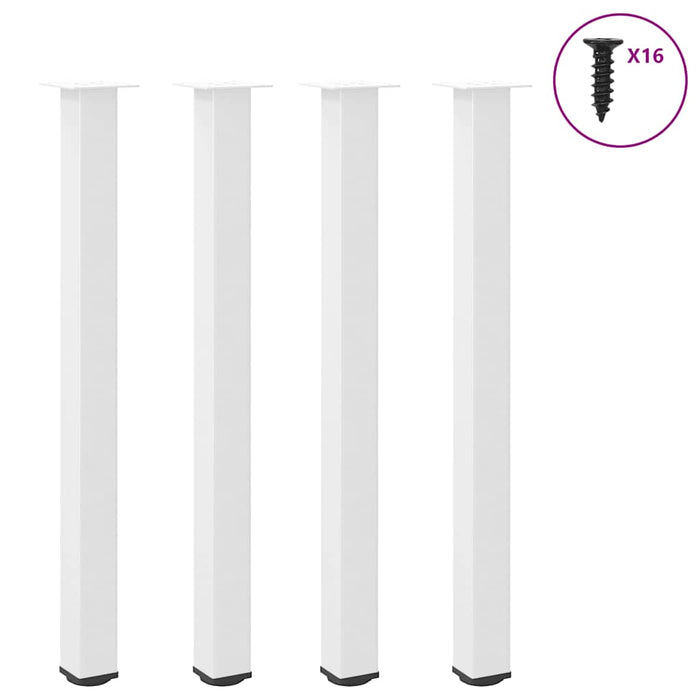 vidaXL Coffee Table Legs 4 pcs White 110-112 cm Steel