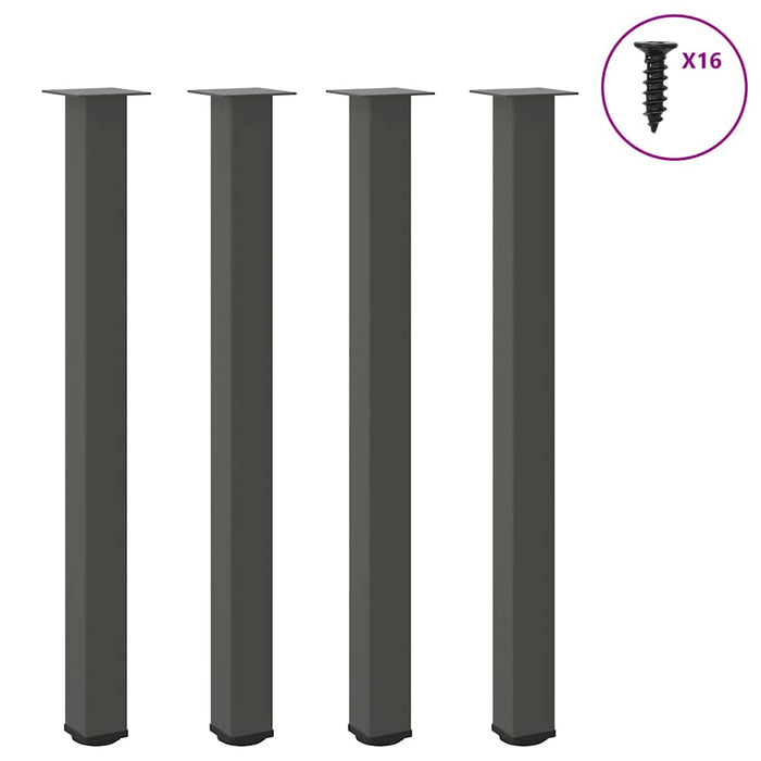 vidaXL Coffee Table Legs 4 pcs Anthracite 110-112 cm Steel