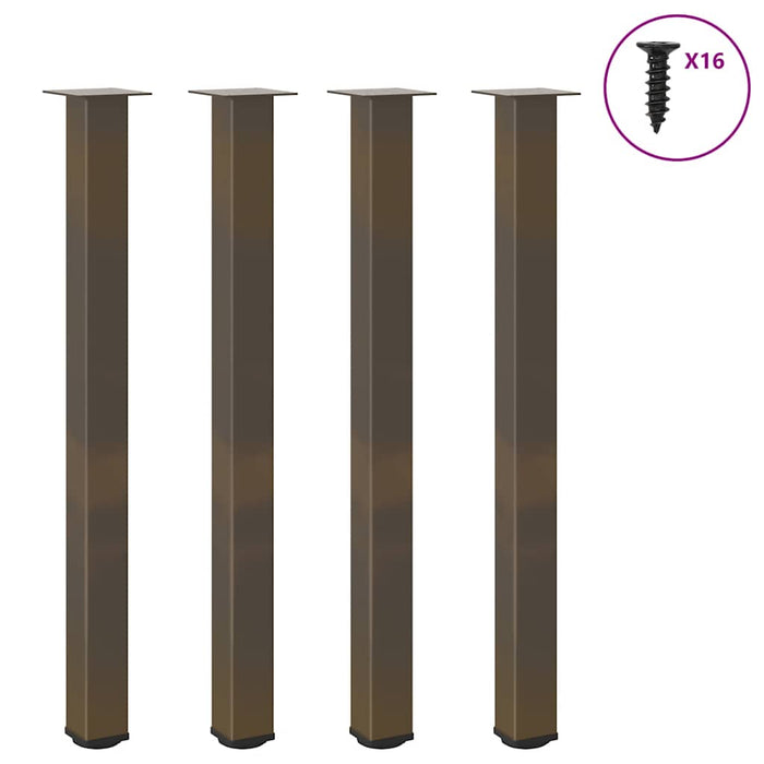 vidaXL Coffee Table Legs 4 pcs Natural Steel 110-112 cm Steel