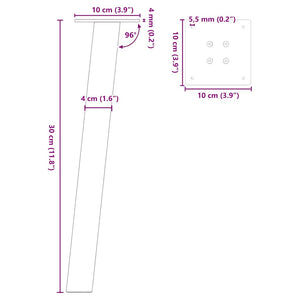 vidaXL Coffee Table Legs 4 pcs Black 30 cm Steel