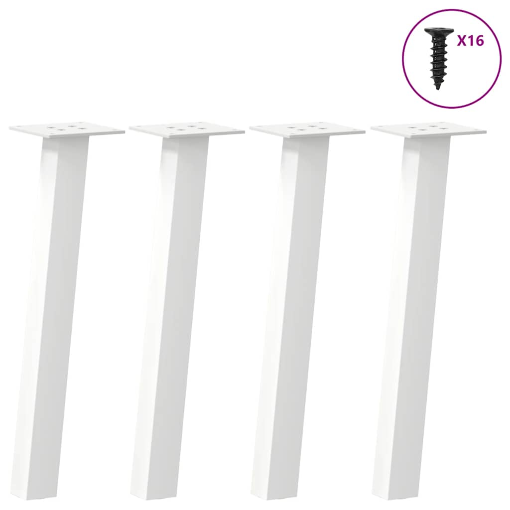 vidaXL Coffee Table Legs 4 pcs White 30 cm Steel