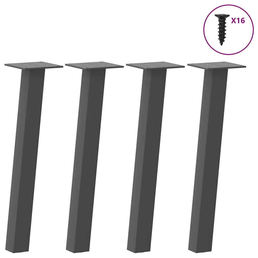 vidaXL Coffee Table Legs 4 pcs Anthracite 30 cm Steel