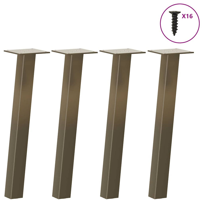 vidaXL Coffee Table Legs 4 pcs Natural Steel 42 cm Steel