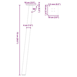 vidaXL Coffee Table Legs 4 pcs White 72 cm Steel