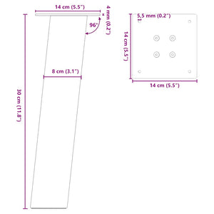 vidaXL Coffee Table Legs 4 pcs Anthracite 30 cm Steel