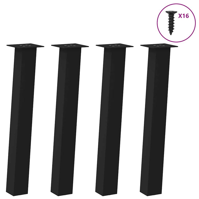 vidaXL Coffee Table Legs 4 pcs Black 72 cm Steel