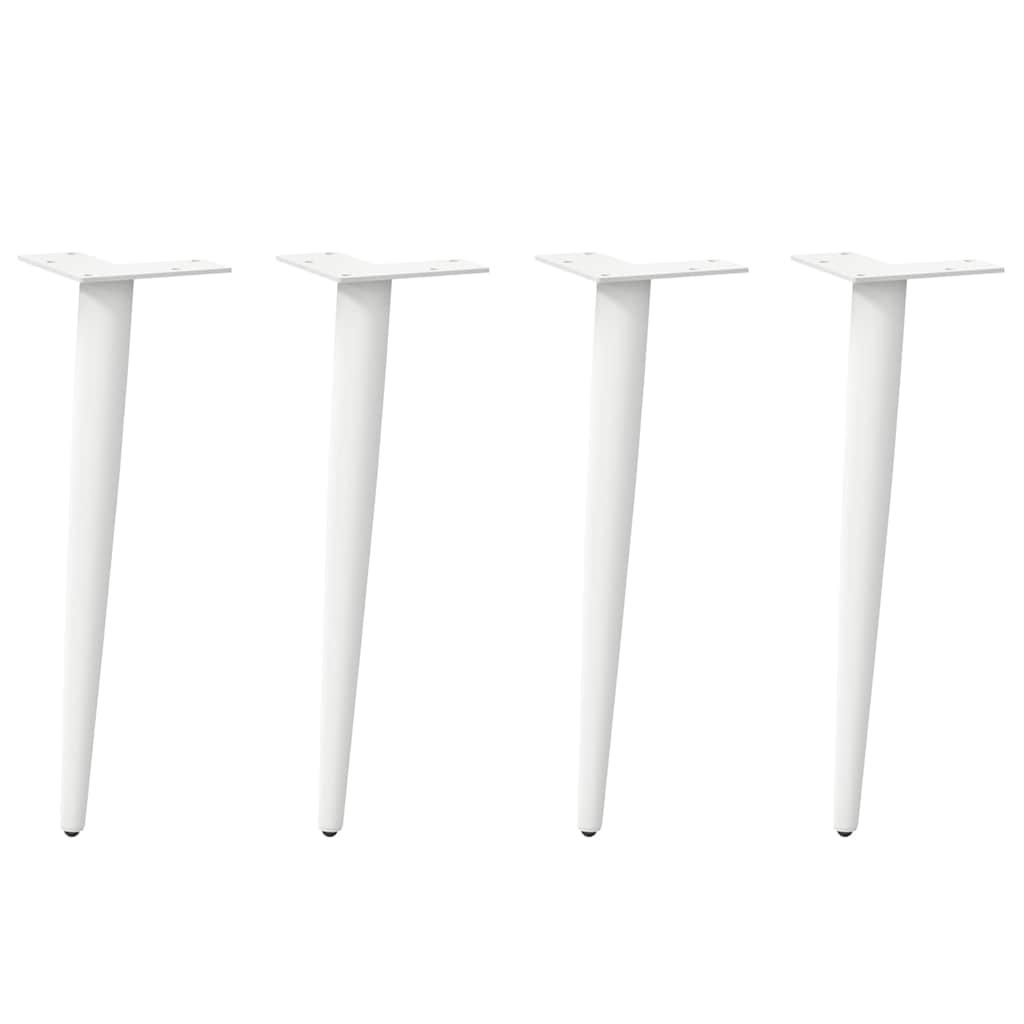 vidaXL Coffee Table Legs Conical Shape 4 pcs White 30-31 cm Steel