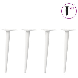 vidaXL Coffee Table Legs Conical Shape 4 pcs White 30-31 cm Steel