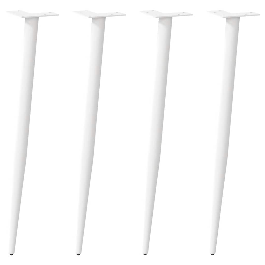 vidaXL Coffee Table Legs Conical Shape 4 pcs White 72-73 cm Steel