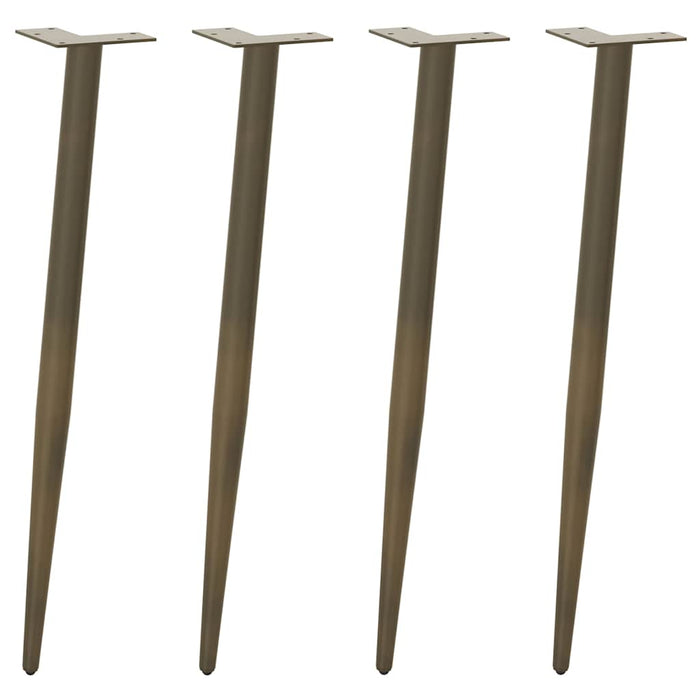 vidaXL Coffee Table Legs Conical Shape 4 pcs Natural Steel 72-73 cm Steel