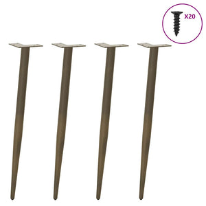 vidaXL Coffee Table Legs Conical Shape 4 pcs Natural Steel 72-73 cm Steel