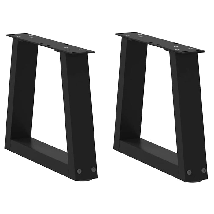 vidaXL Dining Table Legs V-Shape 2 pcs Black 30x(30-31.3) cm Steel