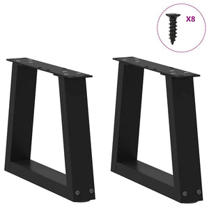 vidaXL Dining Table Legs V-Shape 2 pcs Black 30x(30-31.3) cm Steel