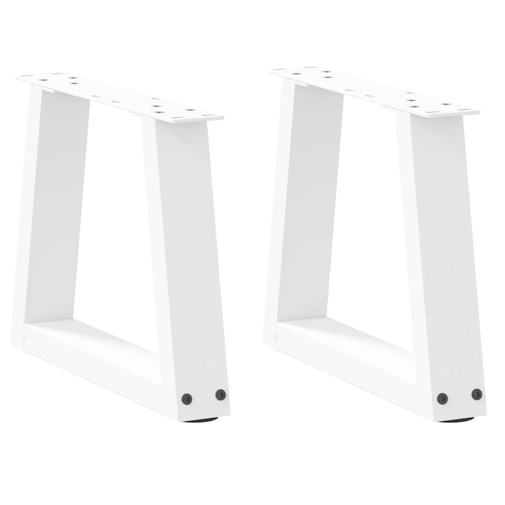 vidaXL Dining Table Legs V-Shape 2 pcs White 30x(30-31.3) cm Steel