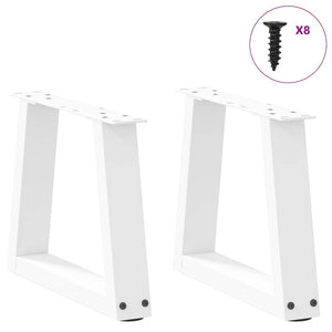 vidaXL Dining Table Legs V-Shape 2 pcs White 30x(30-31.3) cm Steel