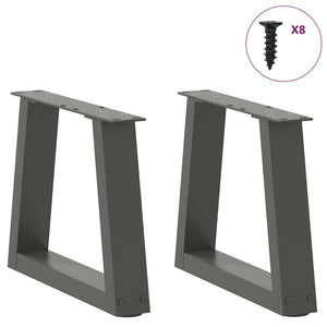 vidaXL Dining Table Legs V-Shape 2 pcs Anthracite 30x(30-31.3) cm Steel