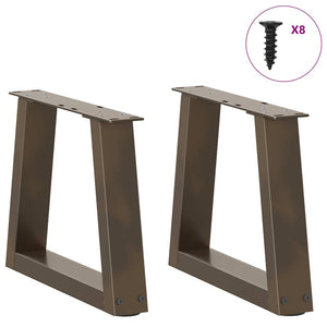 vidaXL Dining Table Legs V-Shape 2 pcs Natural Steel 30x(30-31.3) cm Steel