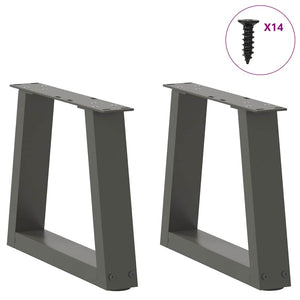 vidaXL Dining Table Legs V-Shape 2 pcs Anthracite 40x(30-31.3) cm Steel