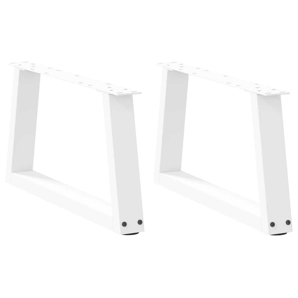 vidaXL Dining Table Legs V-Shape 2 pcs White 50x(30-31.3) cm Steel