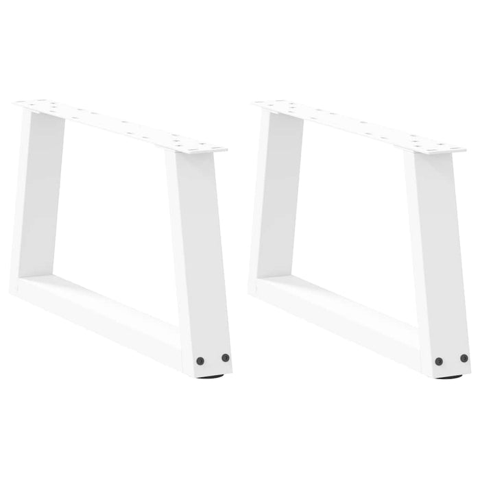 vidaXL Dining Table Legs V-Shape 2 pcs White 50x(30-31.3) cm Steel