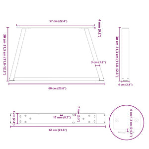 vidaXL Dining Table Legs V-Shape 2 pcs White 60x(30-31.3) cm Steel