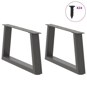 vidaXL Dining Table Legs V-Shape 2 pcs Anthracite 60x(30-31.3) cm Steel