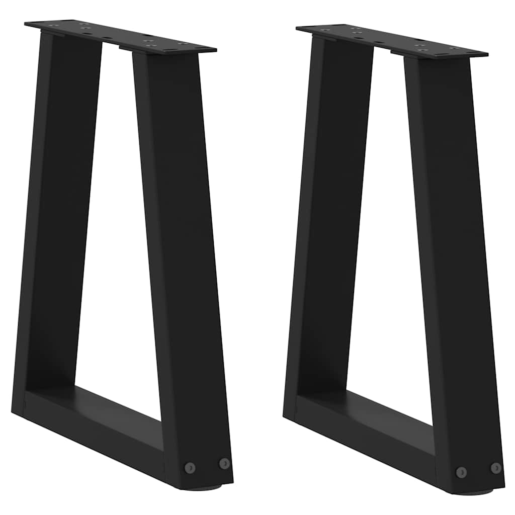 vidaXL Dining Table Legs V-Shape 2 pcs Black 28x(42-43.3) cm Steel