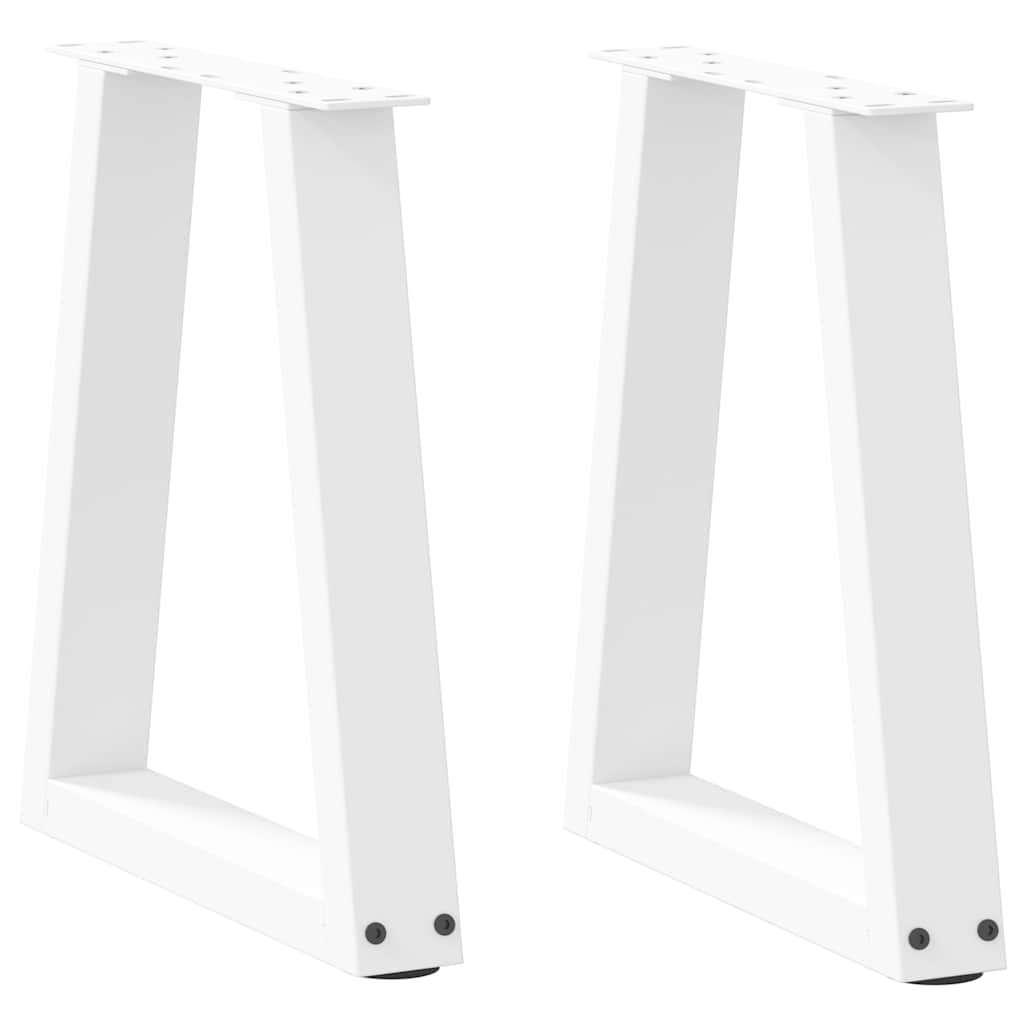 vidaXL Dining Table Legs V-Shape 2 pcs White 28x(42-43.3) cm Steel