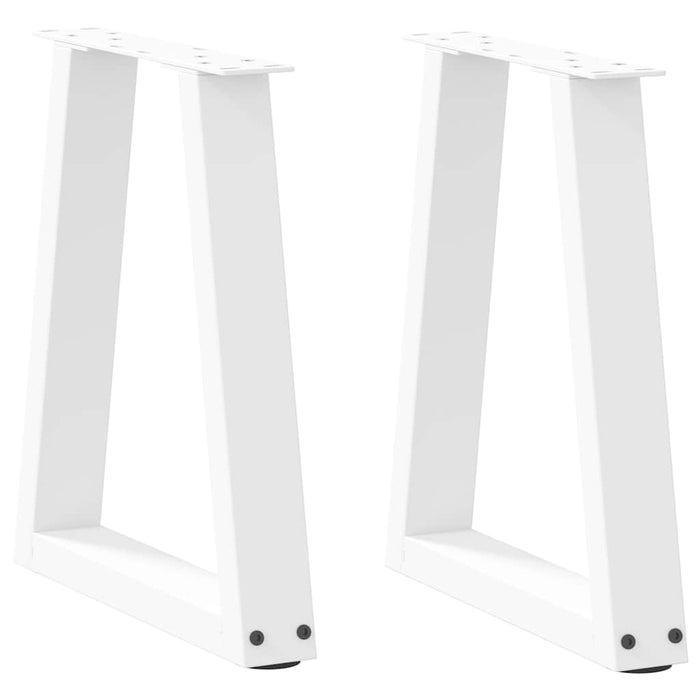 vidaXL Dining Table Legs V-Shape 2 pcs White 28x(42-43.3) cm Steel