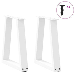 vidaXL Dining Table Legs V-Shape 2 pcs White 28x(42-43.3) cm Steel