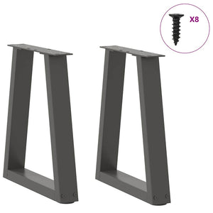 vidaXL Dining Table Legs V-Shape 2 pcs Anthracite 28x(42-43.3) cm Steel