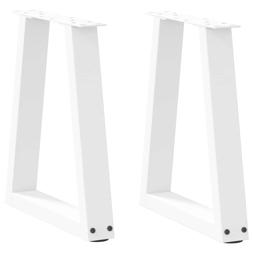 vidaXL Dining Table Legs V-Shape 2 pcs White 38x(42-43.3) cm Steel